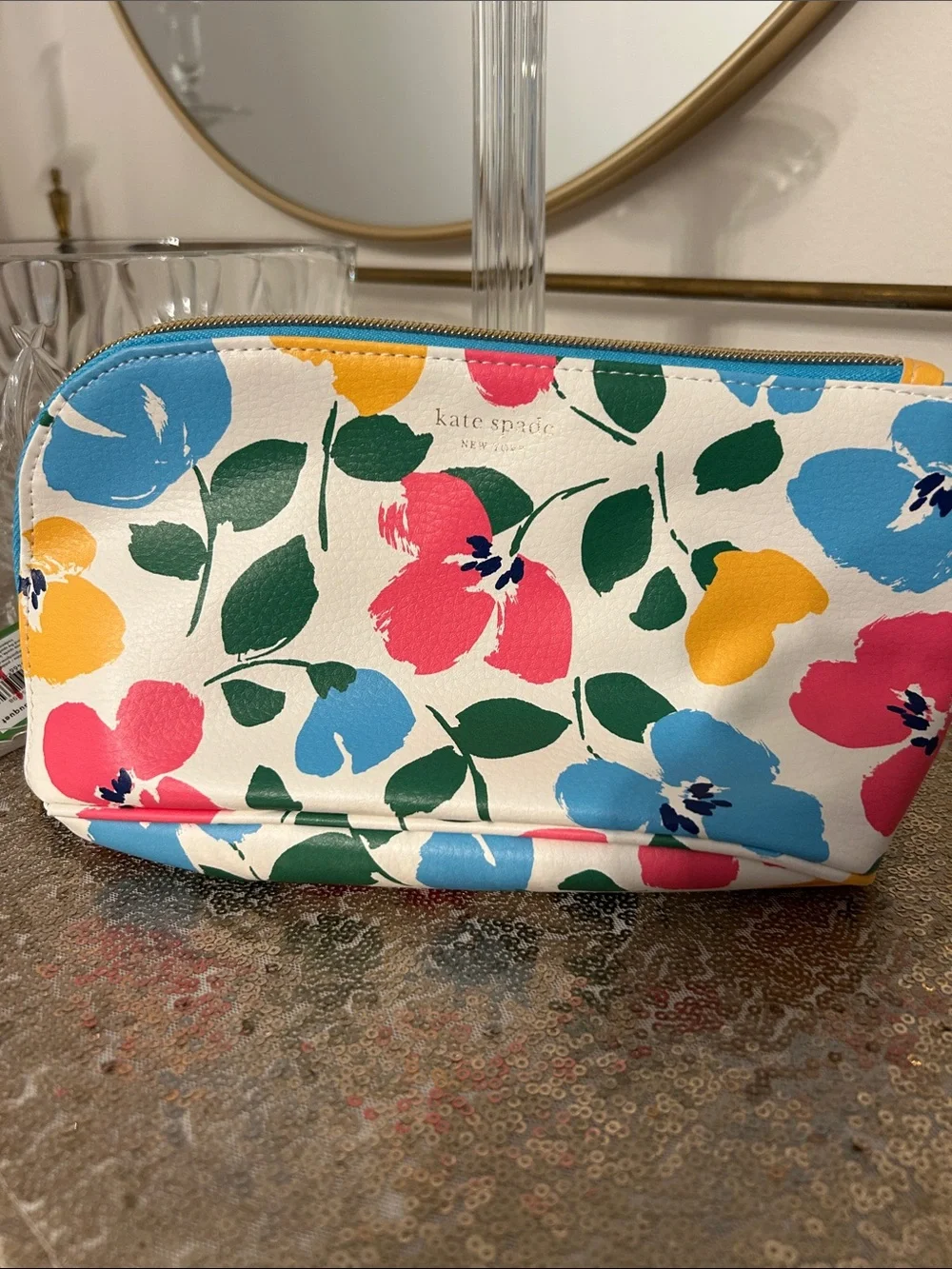 kate spade Floral Zippered d so essentials pouch BNWT